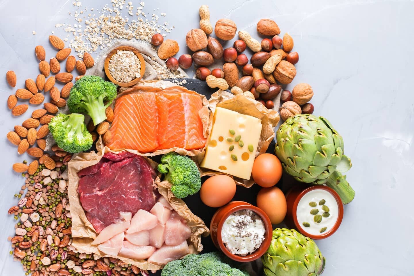 Produtos saudáveis com alto índice de proteínas